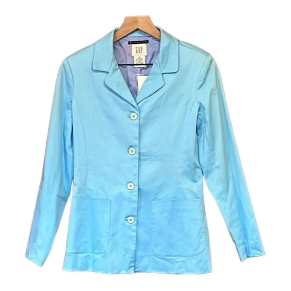 GAP Jackets & Blazers - Gap Light Blue Button Closure Blazer Jacket Size 4 NWT